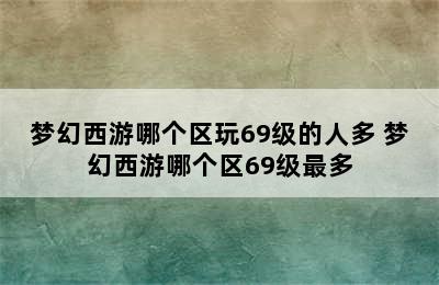 梦幻西游哪个区玩69级的人多 梦幻西游哪个区69级最多